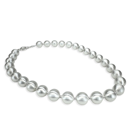 NECKLACE BRUSHED PLATINUM PEARL