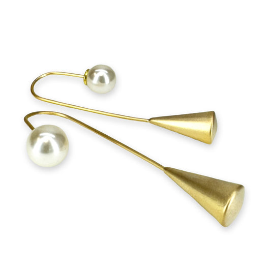 Pearl Drop Gold Earrings