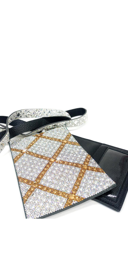 Crystal Cell Purse - Gold Cross