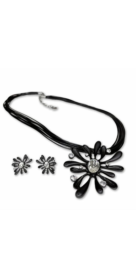 Evening Flower Necklace & Earring Set