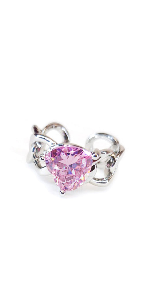 Heart Link Ring - Pink