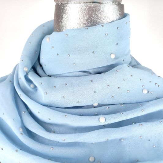 SCARF EMBELISHED BLUE